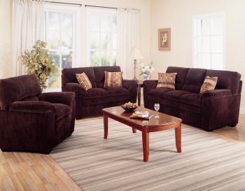 Dark Chocolate Corduroy Fabric Modern Living Room Sofa w/Options [CRS-502521-Molly]