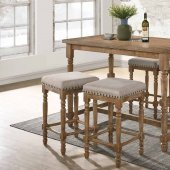 Farsiris Counter Ht Table 5Pc Set 77175 in Weathered Oak by Acme