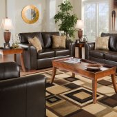 Brown Bonded Leather Match Modern Sofa & Loveseat Set w/Options