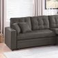 F6591 Convertible Sectional Sofa Bed in Ash Black by Poundex
