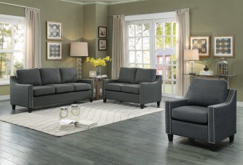 Pagosa Sofa 8328 in Dark Grey Fabric by Homelegance w/Options [HES-8328 Pagosa]