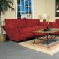 Red Fabric Modern Loveseat & Sofa Set w/Options