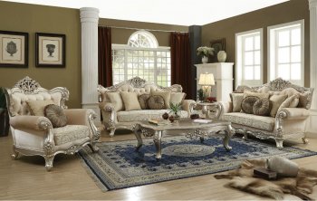 Bently Sofa 50660 in Champagne & Cream Fabric by Acme w/Options [AMS-50660-Bently]