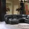 2711 Power Reclining Sectional Sofa in Dark Grey Leather by ESF