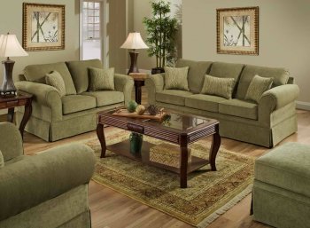 Arlington Moss Fabric Sofa & Loveseat Set w/Optional Items [UDS-1679]