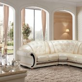 Apolo Sectional Sofa in Pearl Leather by ESF w/Options