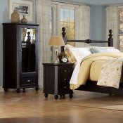 Black Casual Cottage Style Bedroom w/Optional Casegoods