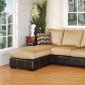 Leather and Microfiber Two-Tone Sectional Sofa