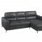 Crosby Sectional Sofa in Elephant Gray Leather by Beverly Hills