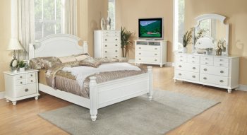 White Finish Transitional 6Pc Bedroom Set w/Options [GYBS-G5975]