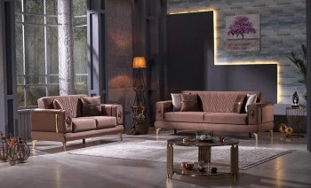 FD517 Sofa Bed & Loveseat Set in Brown Fabric by FDF [FDSB-FD517 Brown]