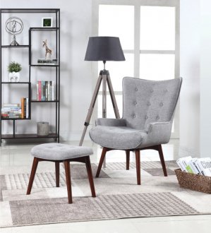 903820 4Pc Accent Chair & Ottoman Set in Gray by Coaster