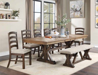 Pascaline DN00702 Dining Table Brown & Oak by Acme w/Options