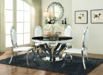 Anchorage Dining Table 107891 Coaster w/Chrome Base & Options [CRDS-107891 Anchorage]