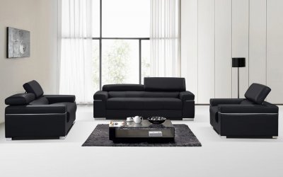 Soho Sofa in Black Bonded by J&M w/Options