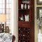 Cherry Finish Contemporary Bar Table W/Wine Rack & Glass Hangers