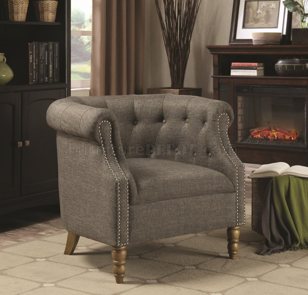 902696 Accent Chair Set of 2 in Grey Fabric by Coaster
