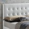 G2587 Upholstered Bed in White Leatherette by Glory