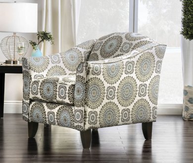 Misty Accent Chair SM8141-CH-FL in Floral Patterned Fabric