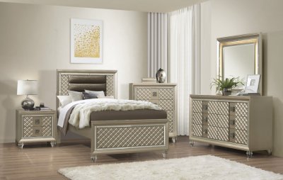 Peony 4Pc Youth Bedroom Set 1515T in Champagne by Homelegance