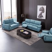 2934 Power Reclining Sofa in Blue Half Leather by ESF w/Options