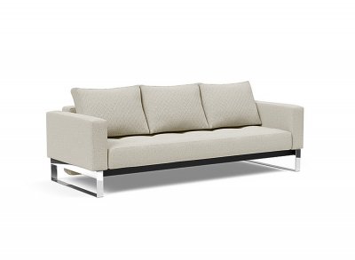 Cassius Quilt Sofa Bed Natural Fabric w/Chrome Legs - Innovation