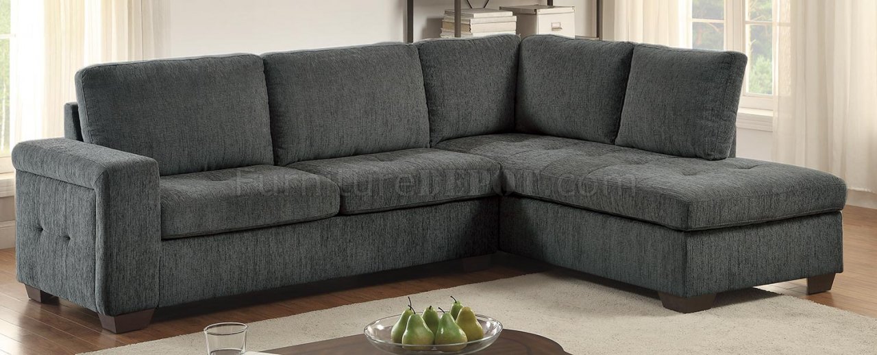 Calby Lane Sectional Sofa 8433 in Grey Fabric by Homelegance - Click Image to Close