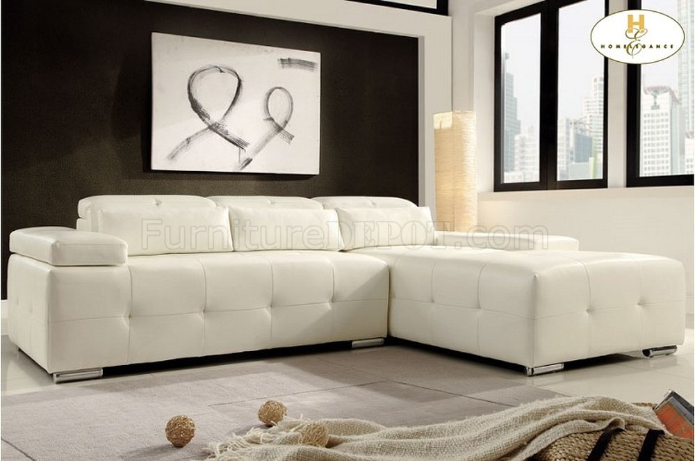 9617wht Amare Sectional Sofa In Bonded, Hess Leather Sofa