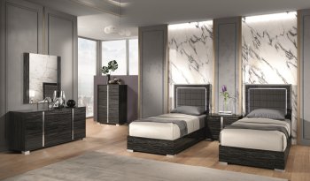 Alice Youth Bedroom in Gloss Gray by J&M w/Options [JMKB-Alice Gray Gloss]