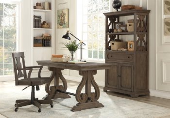 Toulon Desk & Bookcase 5438-15 in Acacia - Homelegance w/Options [HEOD-5438-15-Toulon]