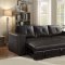 LLoyd Sectional Sofa w/Sleeper 53345 in Black PU by Acme
