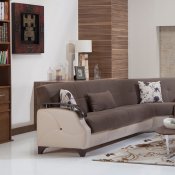 Trento Selen Brown Sectional Sofa Bed by Istikbal w/Options