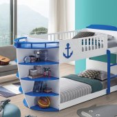 Neptune Bunk Bed BD00577 in White & Sky Blue by Acme