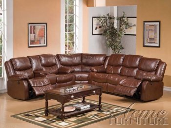 Karl Motion Sectional Sofa in Brown Padded Suede by Acme [AMSS-Karl-50271]