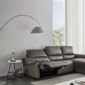 S275 Power Motion Sectional Sofa in Gray Leather Beverly Hills