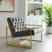 Bequest Accent Chair in Gray Velvet by Modway