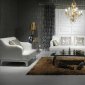 Emerald Sofa 3Pc Set in White Tufted Leather by VIG