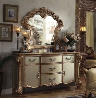Vendome Dresser 23005 in Gold Patina by Acme w/Optional Mirror
