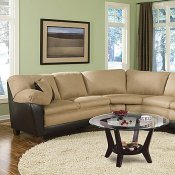 Two-Tone Casual Sectional Sofa w/Super-Soft Arm Pillows