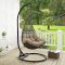 Abate Outdoor Patio Swing Chair in Black & Mocha by Modway