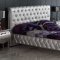 Silver Tufted Leatherette Modern Bed w/Optional Case Goods