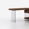 Elm Modern Office Desk in Walnut & Glass by J&M