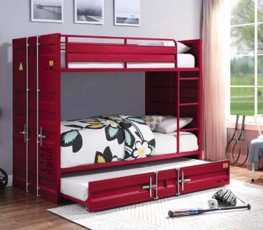 Cargo Twin/Twin Bunk Bed 37910 in Red by Acme
