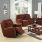 Raisin Microfiber Modern Reclining Livng Room Sofa w/Options