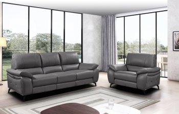2934 Power Reclining Sofa in Dark Gray Leather by ESF w/Options [EFS-2934 Dark Gray]