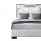 Oscar Upholstered Bed in White Fabric by Global