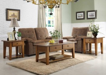 Simone 3231-31 3Pc Coffee Table Set by Homelegance in Oak [HECT-3231-31 Simone]