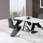 D4163 Dining 5Pc Set in Black & White by Global w/Black Chairs
