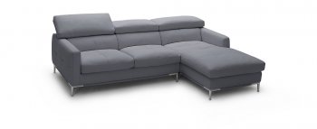 1281b Sectional Sofa in Grey Full Leather by J&M [JMSS-1281b Grey]