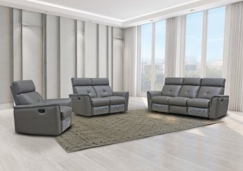 8501 Reclining Sofa in Dark Gray Half Leather by ESF w/Options [EFS-8501 Dark Grey]